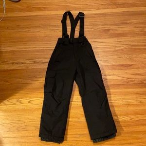 Kid’s Black Snow Pants With Suspenders